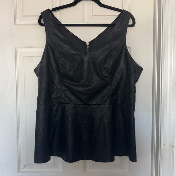 Torrid Faux Leather Peplum Top - Picture 3 of 7